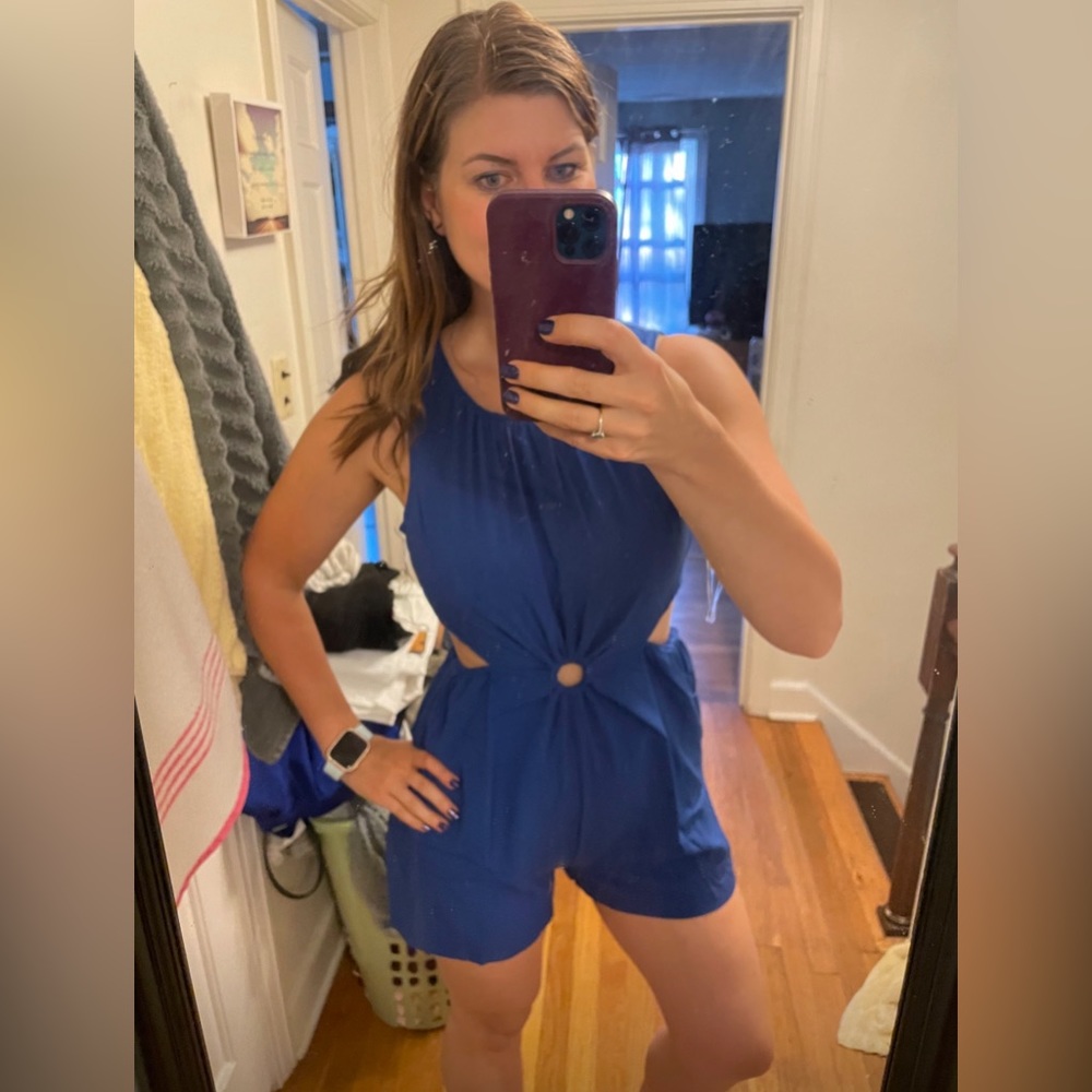 Royal Blue Romper with Cutouts